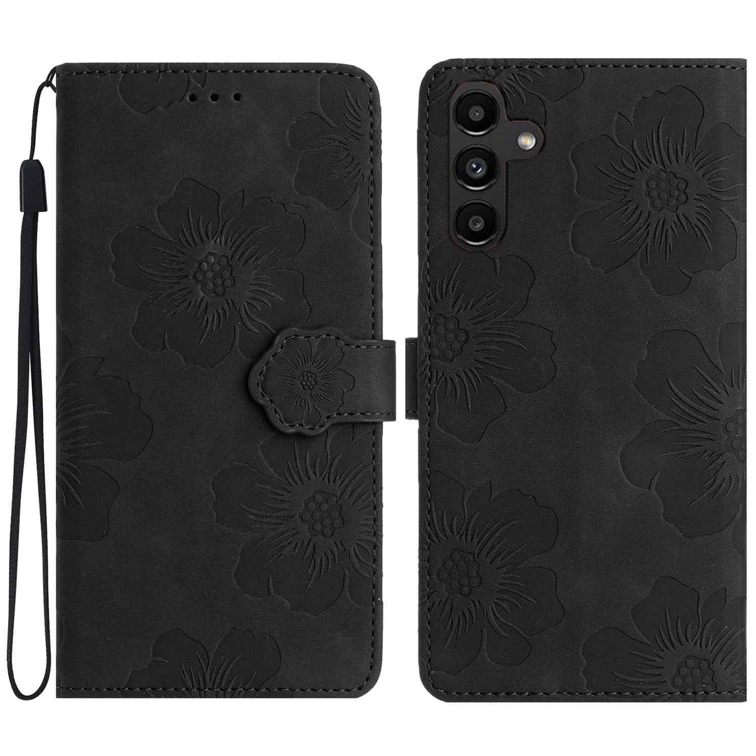 Flowers Imprinted Shell for Samsung Galaxy A13 5G Leather Phone Cover Wallet Stand Case with Strap Flowers Imprinted Shell for Samsung Galaxy A13 5G Leather Phone Cover Wallet Stand Case with Strap
